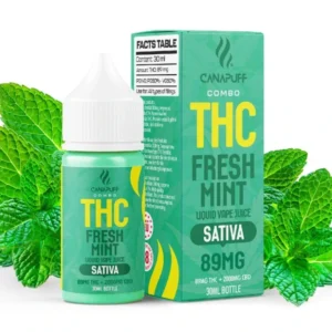 CanaPuff THC/2000mg CBD - Fresh Mint 89mg THC - Liquid, 30 ml - THC PENS UK